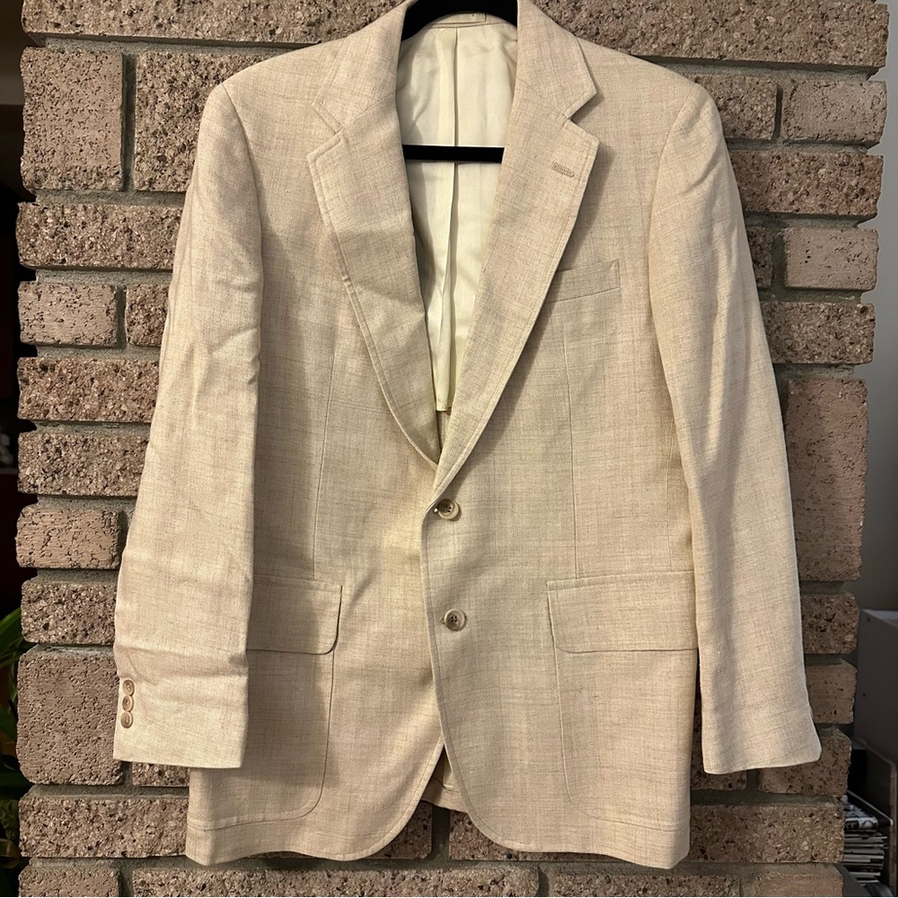 Vintage Bon Marché tan linen blazer